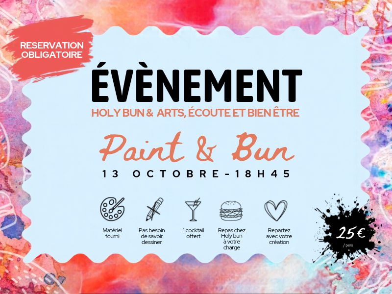 HolyBun organise le 13 octobre 2026 un évènement paint and bun.